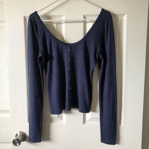 NWOT Hollister blue off the shoulder blouse sz Large